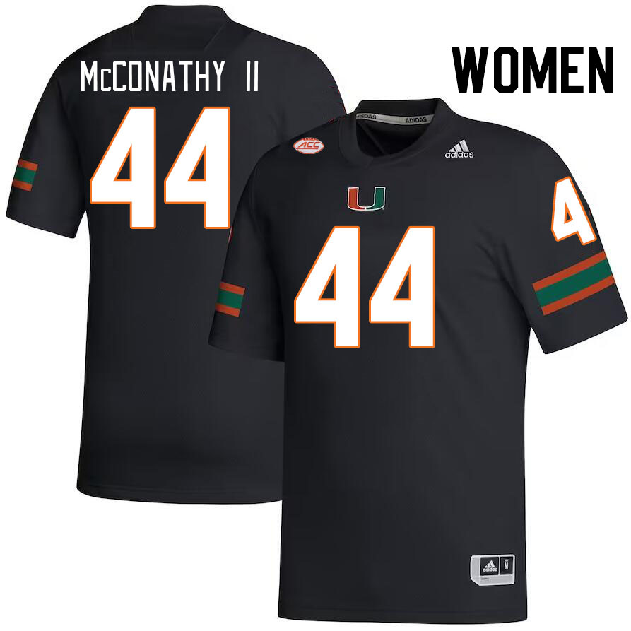 Women #44 Cole McConathy II Miami Hurricanes College Football Jerseys Stitched-Black